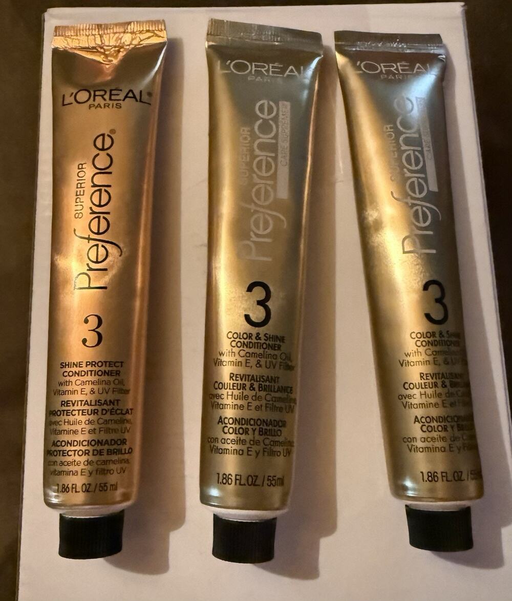 L’Oréal Preference Step 3 Color Shine Hair Conditioner Treatment Lot Of 3 Tubes